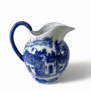 Vintage Victoria Ware Ironstone Blue and White Ceramic Pitcher